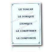 Cartouche de Voyage du Compagnon Les 5 Ordres d'Architecture REAA Plaque Dibon