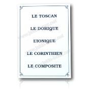 Cartouche de Voyage du Compagnon Les 5 Ordres d'Architecture REAA Plaque Dibon