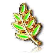 Pin's Maçonnique Symbole Acacia Émaillé Vert 