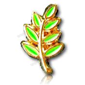 Pin's Maçonnique Symbole Acacia Émaillé Vert 