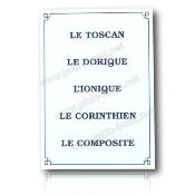 Cartouche de Voyage du Compagnon Les 5 Ordres d'Architecture REAA Plaque Dibon