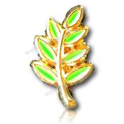 Pin's Maçonnique Symbole Acacia Émaillé Vert 