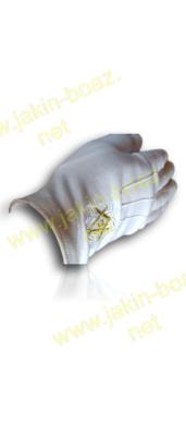 Gants Blancs 3 Griffes Équerre Compas "G" Dorés