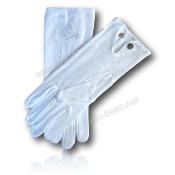 Gants Blancs 3 Griffes Équerre Compas "G" Dore Acacia Blanc