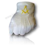 Gants Blancs 3 griffes Équerre Compas Dorés